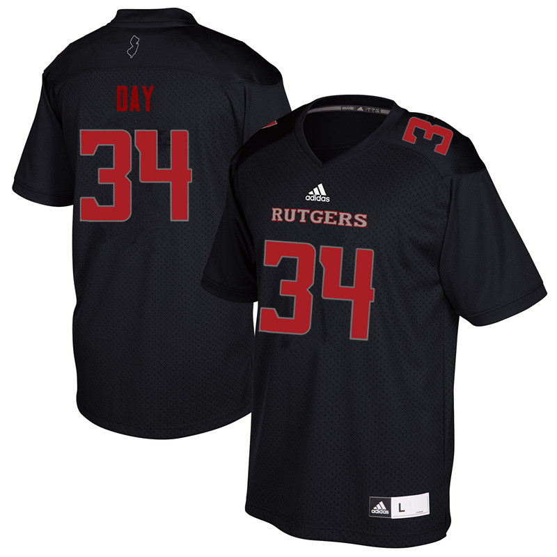 Men #34 Parker Day Rutgers Scarlet Knights College Football Jerseys Sale-Black - Click Image to Close